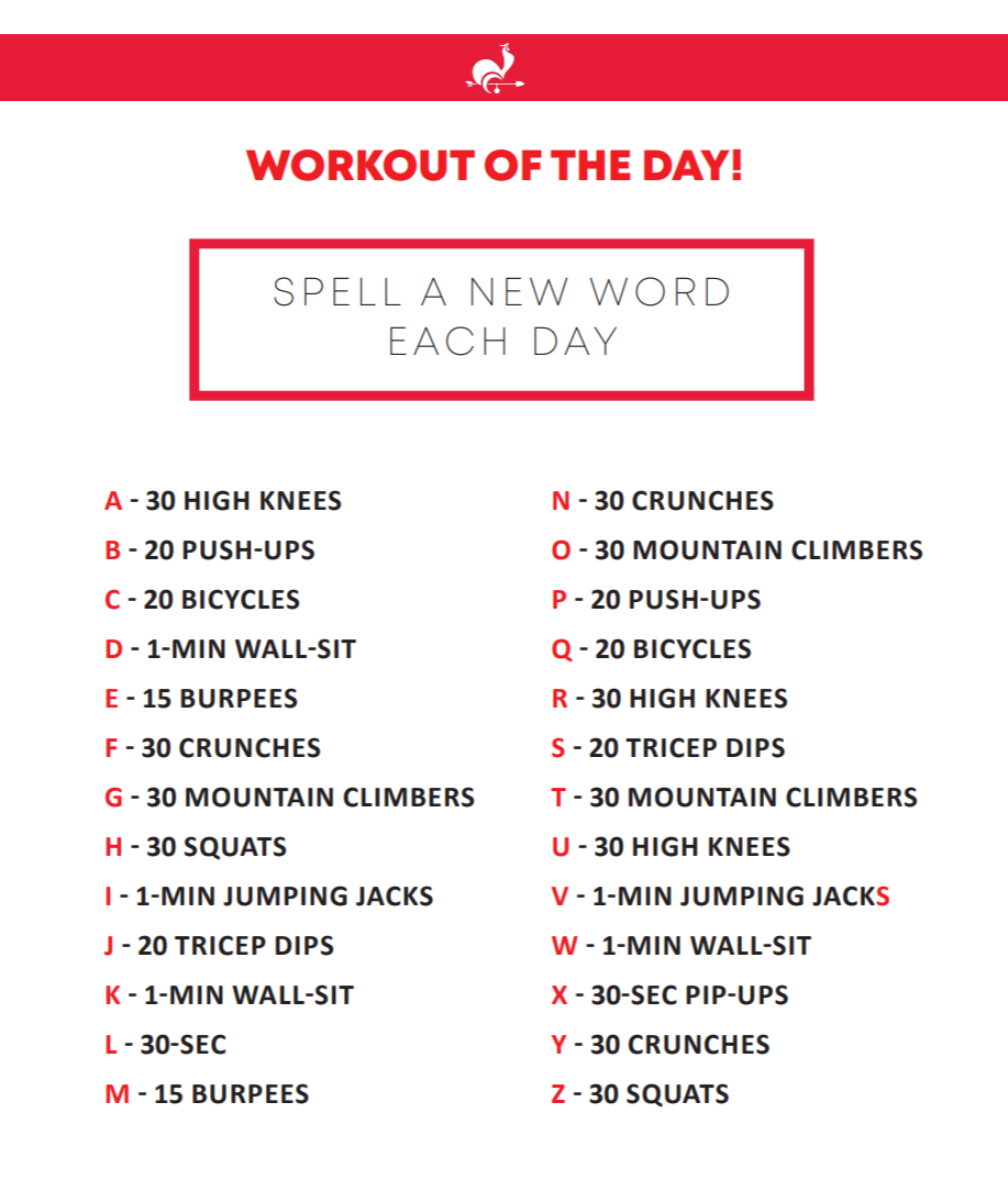 dan cockerell workout of the day alphabet workout capture